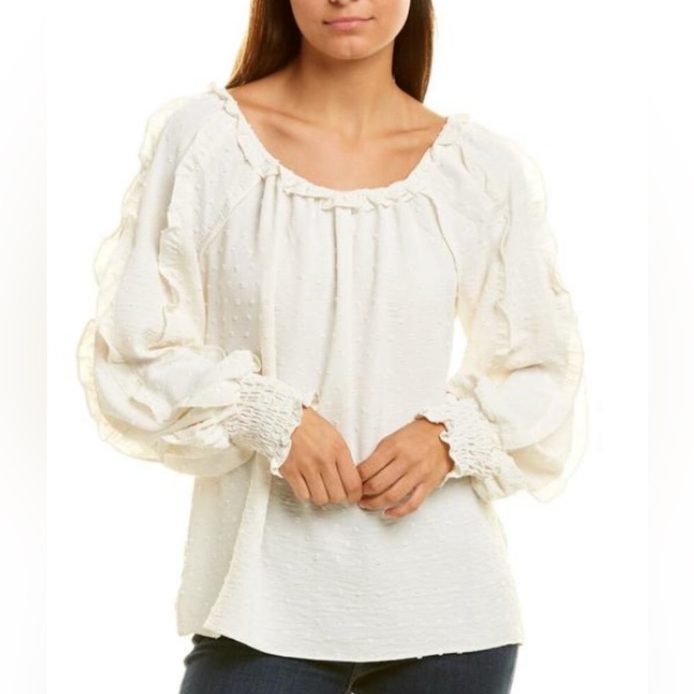 Max Studio‎ Smocked Long Sleeve Top size S